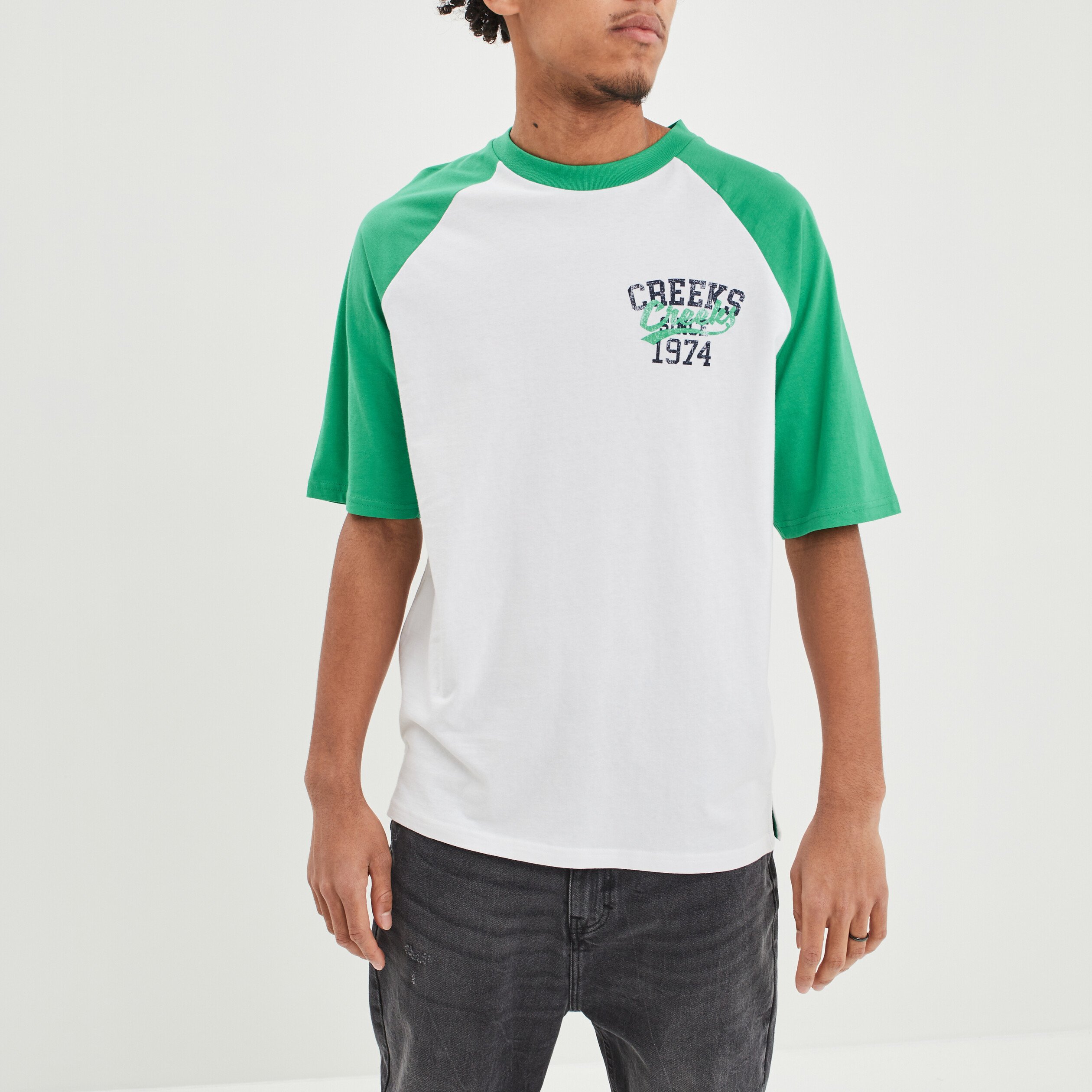 T-shirt oversize manches courtes Creeks vert menthe homme | La Halle
