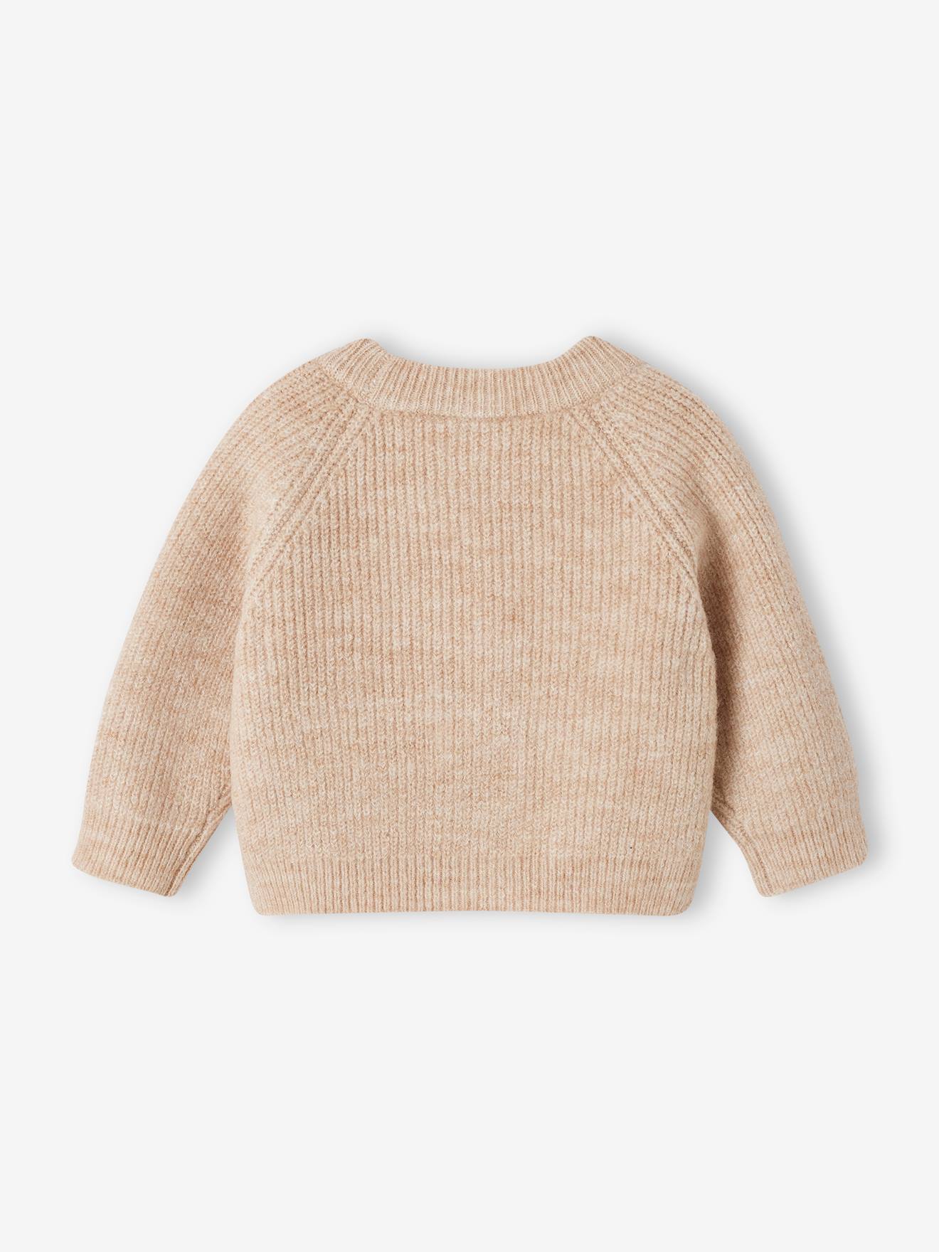 Gilet bébé en côtes perlées lilas