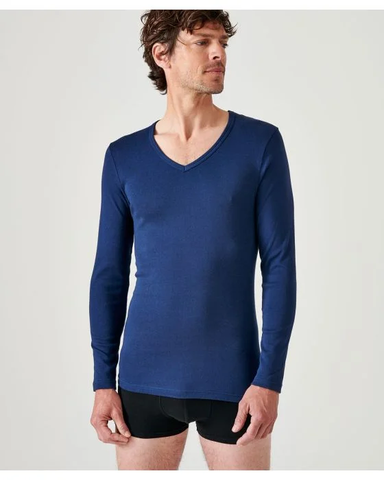 Lot de 2 tee-shirts Essential col V, manches longues