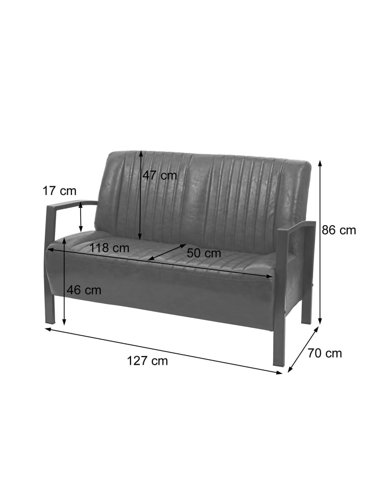 MCW Wohnzimmer-Set H10 im Industriedesign, Grau günstig kaufen onesize