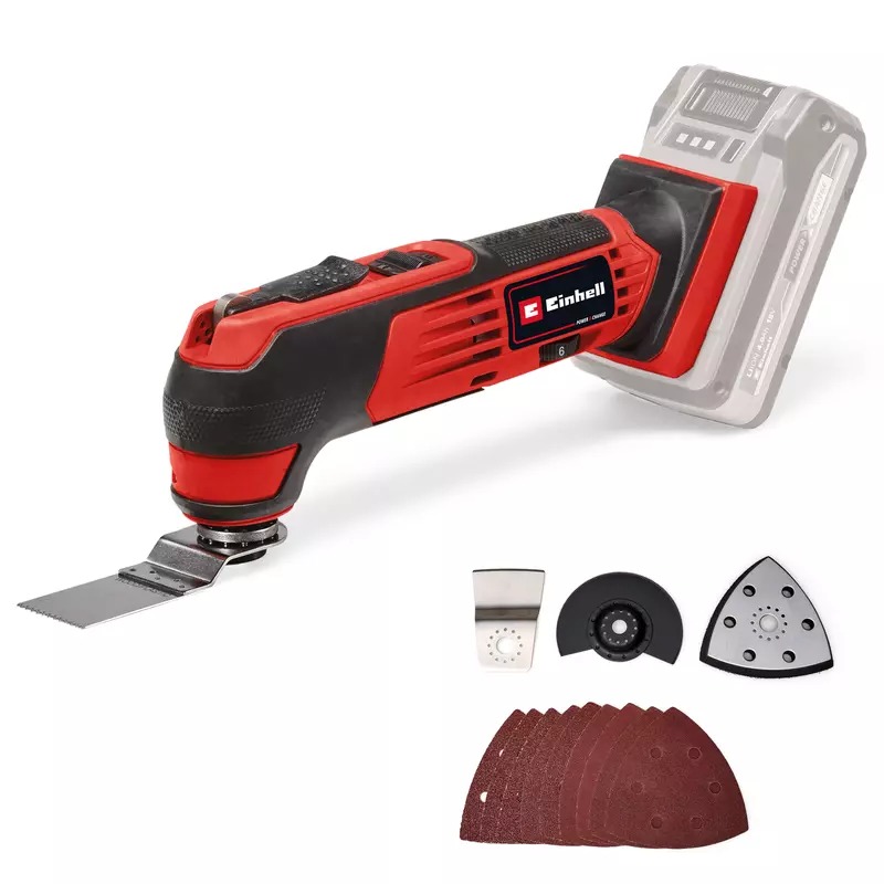 Ferramenta multifuncional sem fio Einhell 4465195 TE-MG 18/1 Li Solo (bateria e carregador não inclusos, na caixa).