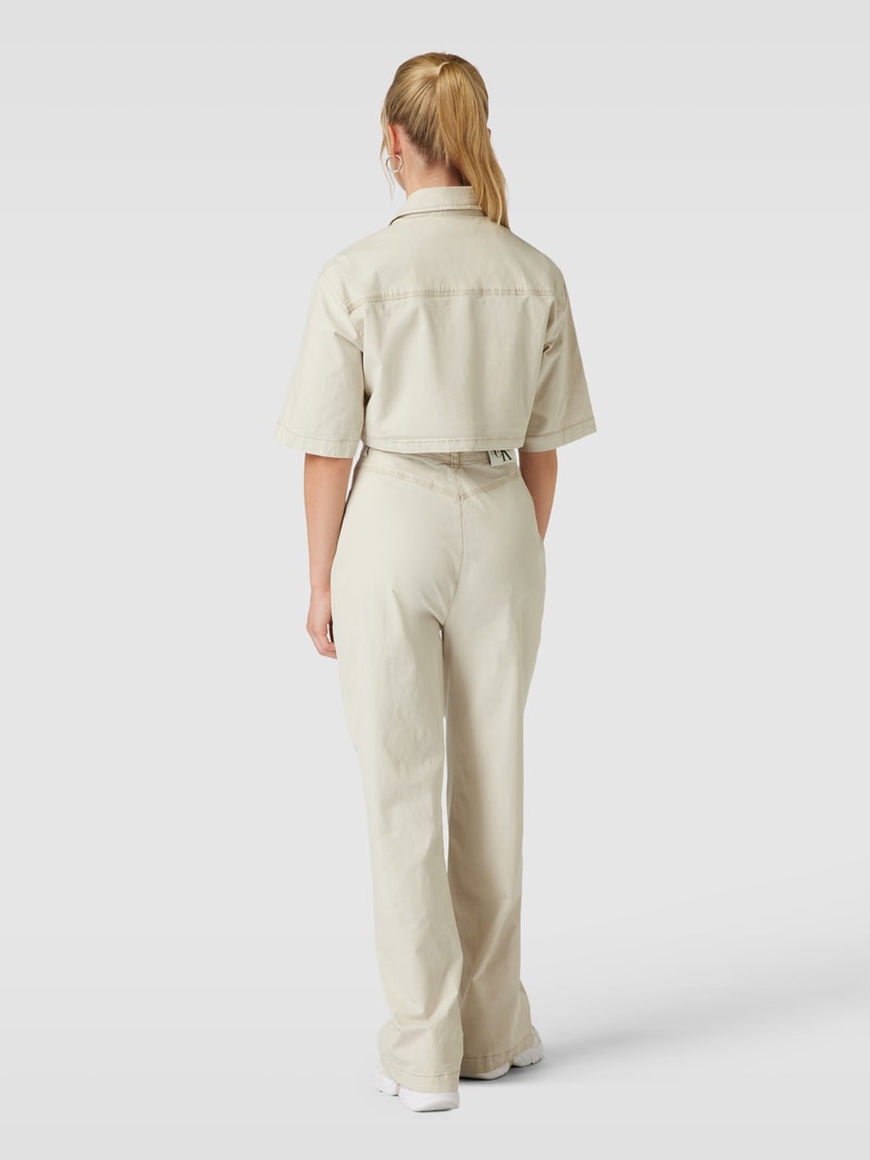 Jumpsuit mit Umlegekragen Modell 'UTILITY' in ecru