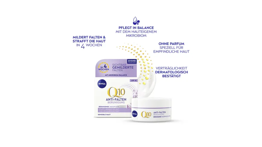 NIVEA Q10 Anti-Falten Beruhigende Tagespflege Sensible Haut LSF15 50 ml