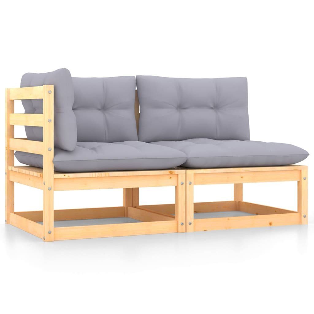 vidaXL Loungesofa 2-tlg. Garten-Lounge-Set mit Kissen Kiefer Massivholz, 1 Teile