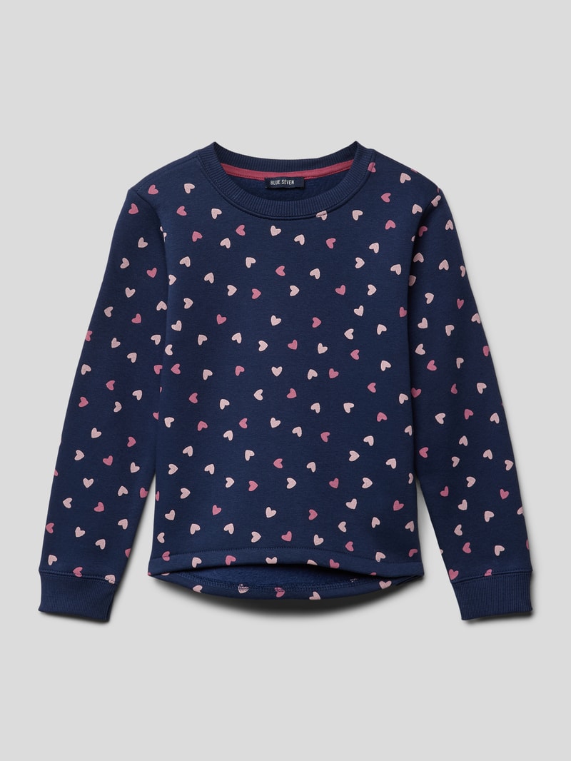 Sweatshirt mit Allover-Muster in blau