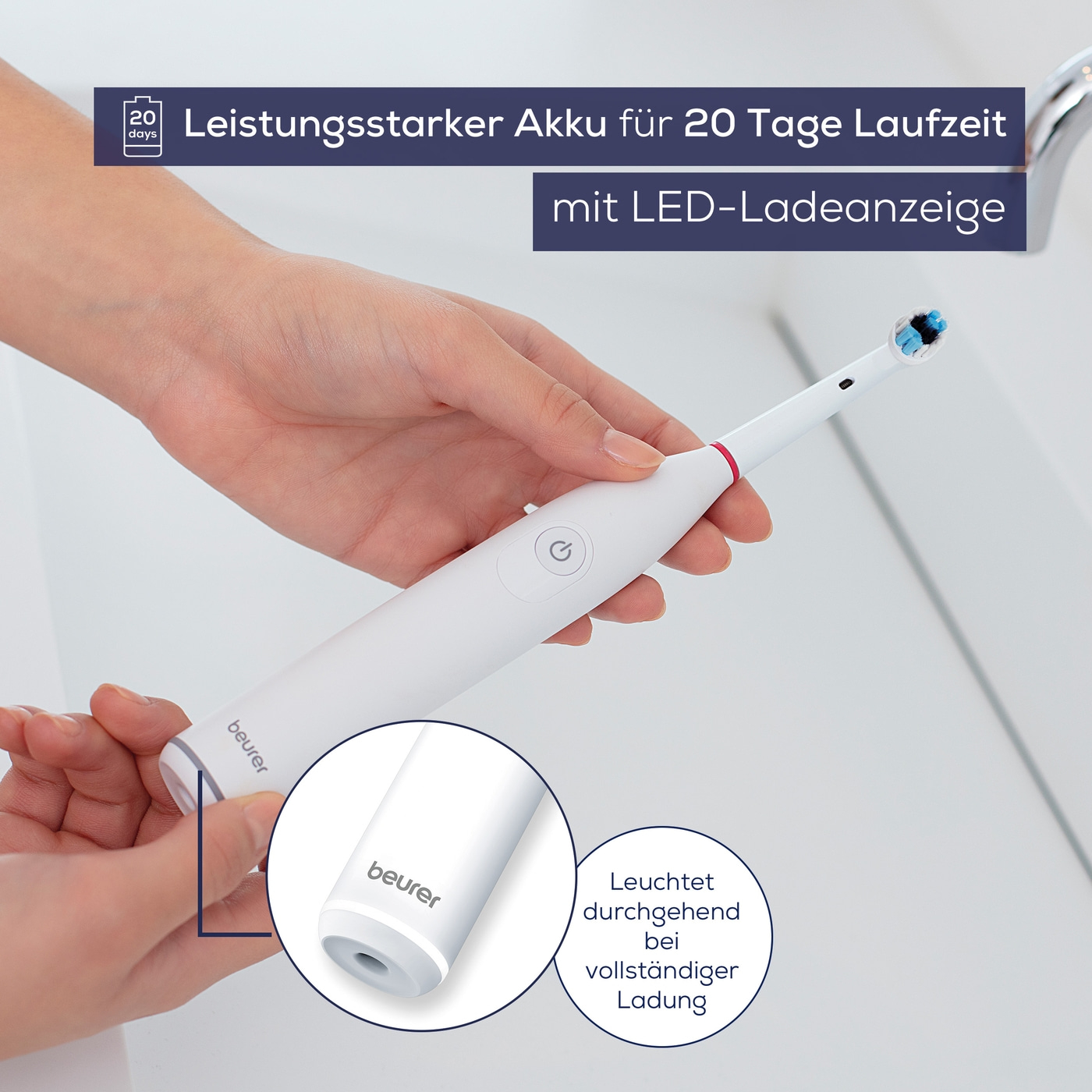 Beurer Elektrische Zahnbürste TB 30-2 individuelle Reinigungsprogramme und integrierter 2-Minuten-Timer für perfekte Reinigung