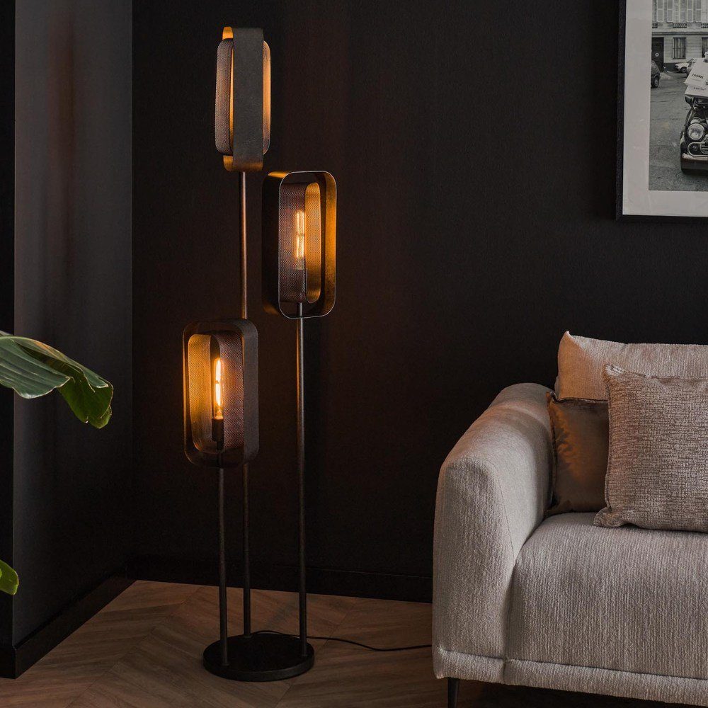famlights Stehlampe, Stehleuchte Orson in Altsilber E27 3-flammig, keine Angabe, Leuchtmittel enthalten: Nein, warmweiss, Stehlampe, Standlampe