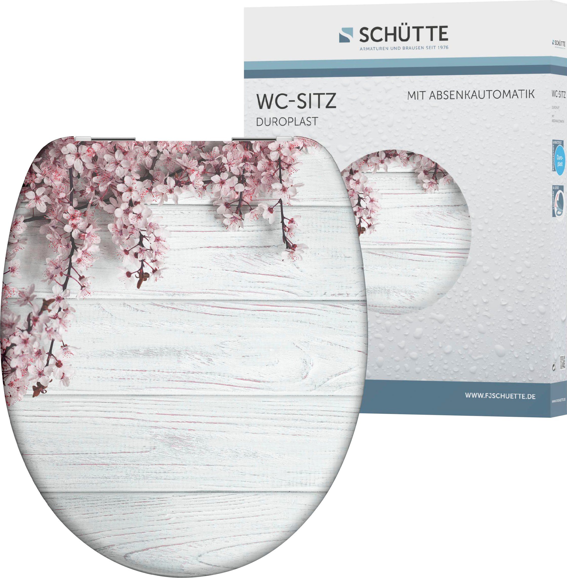Schütte WC-Sitz Flowers&Wood, Duroplast, Absenkautomatik, Motivdruck