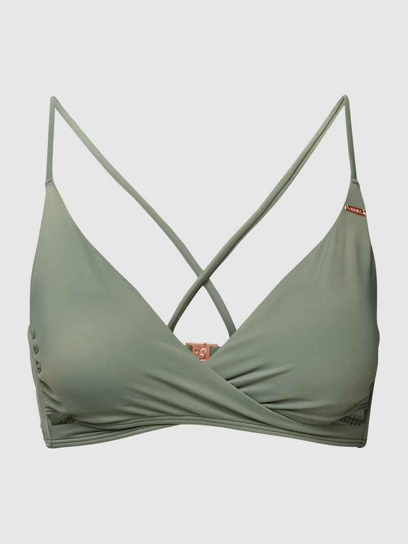 Bikini-Oberteil mit Allover-Print Modell 'BAAY' in khaki