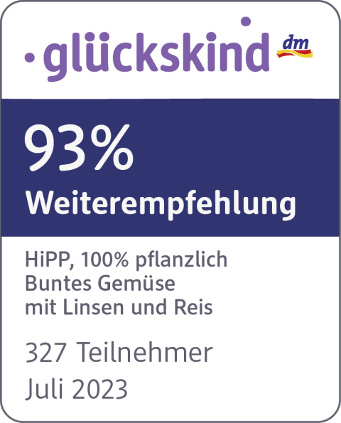Menü Buntes Gemüse mit Linsen und Reis ab 6. Monat pflanzlich, 190 g