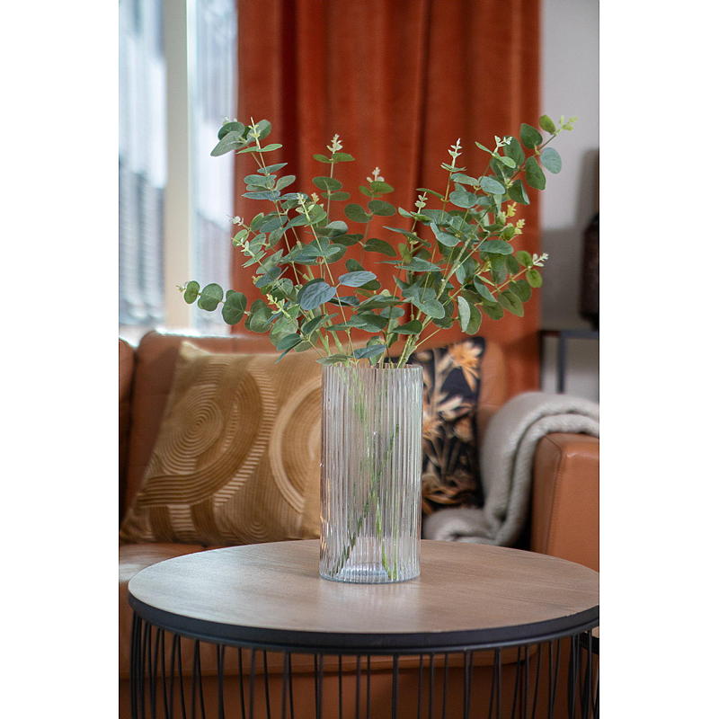 Home Glassvase 12x25 cm rille klar