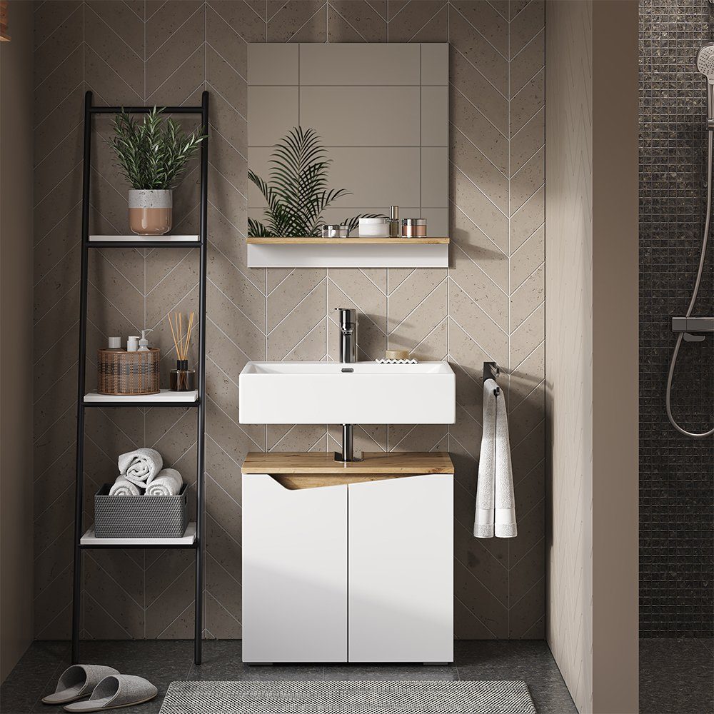 Vicco Waschbeckenunterschrank Badezimmerschrank MARELLE Weiß/Artisan