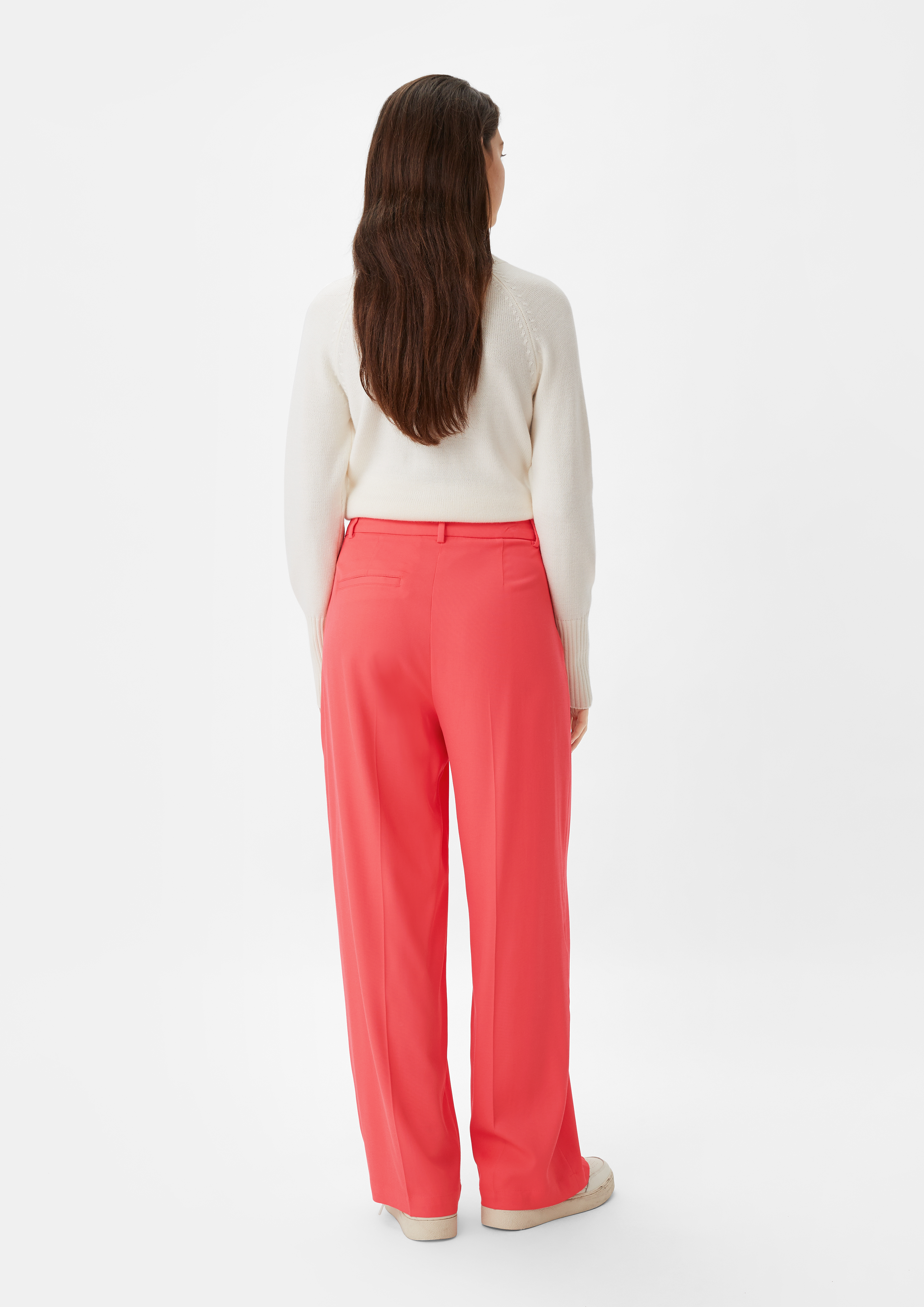 Regular: Twillhose mit Wide Leg - koralle