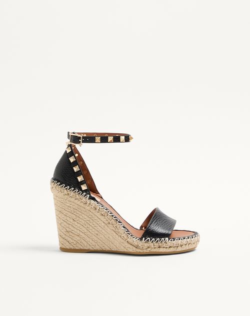 Rockstud dobbelt kilehæl i kornet kalveskind 105 mm