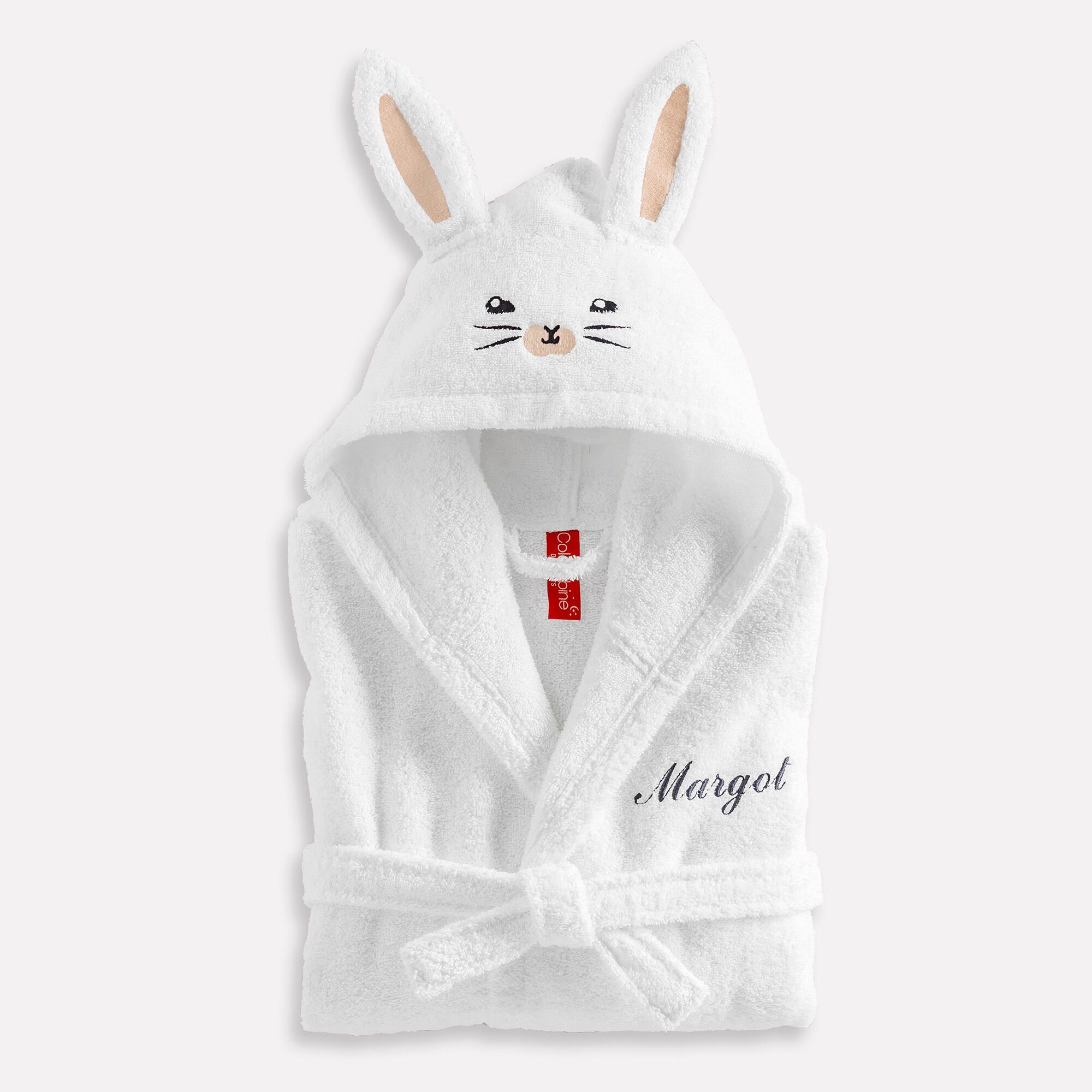 Peignoir de bain enfant personnalisable lapin à capuche