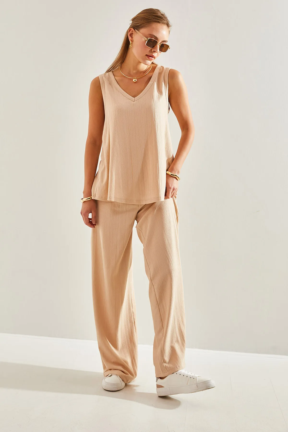 Bianco Lucci  Basic-Unterteil-Top-Set für Damen