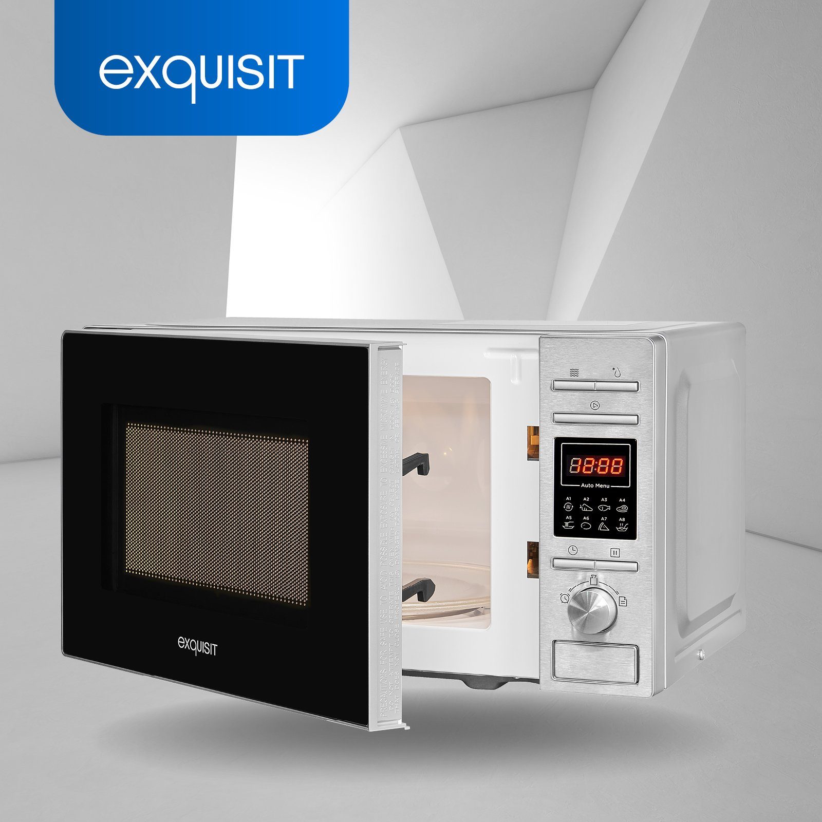 exquisit Mikrowelle MW 820 DI, 20,00 l, digitaler Timer, 8 Automatikprogramme