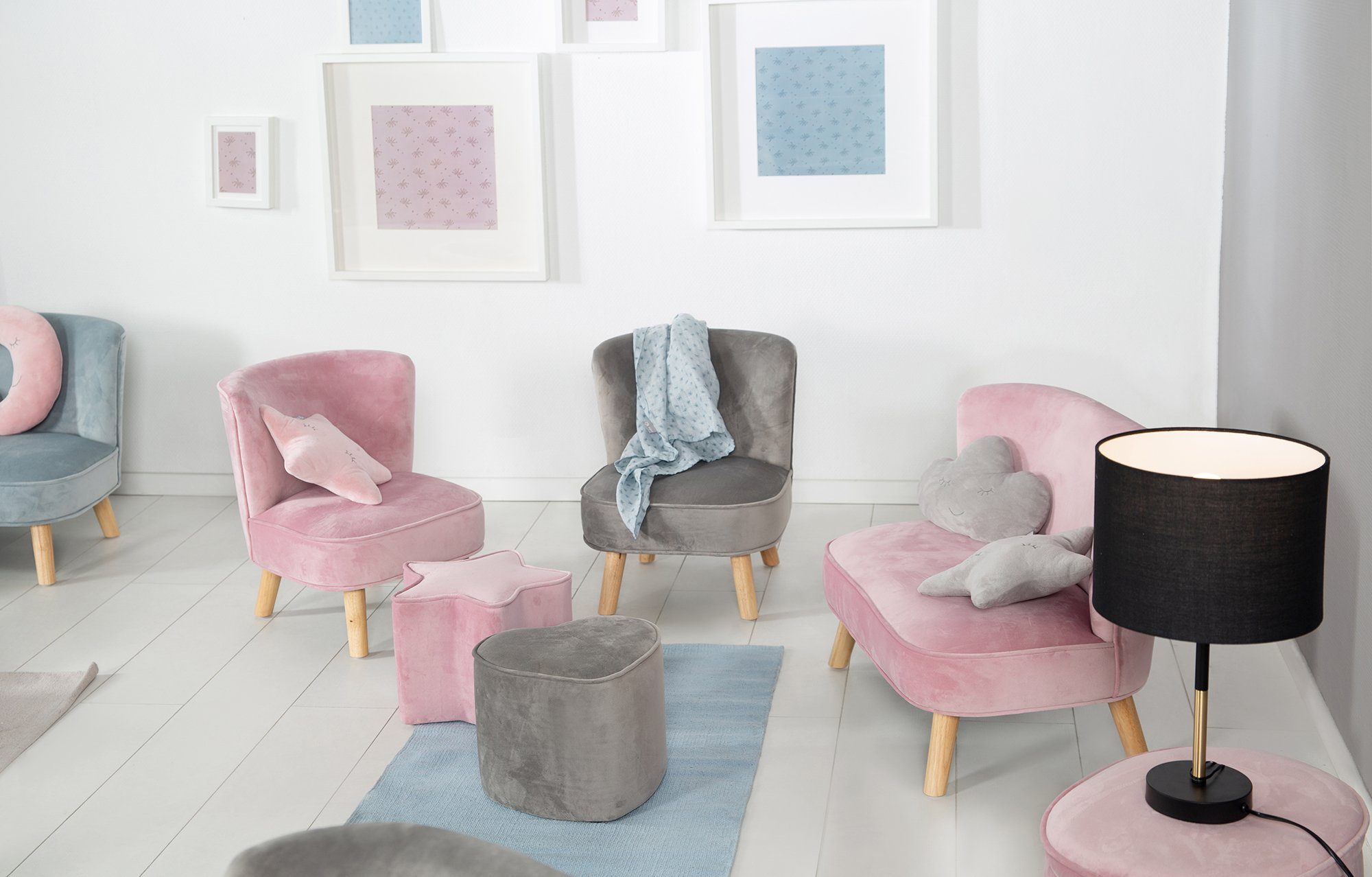roba® Sofa Lil Sofa, mit Holzfüßen