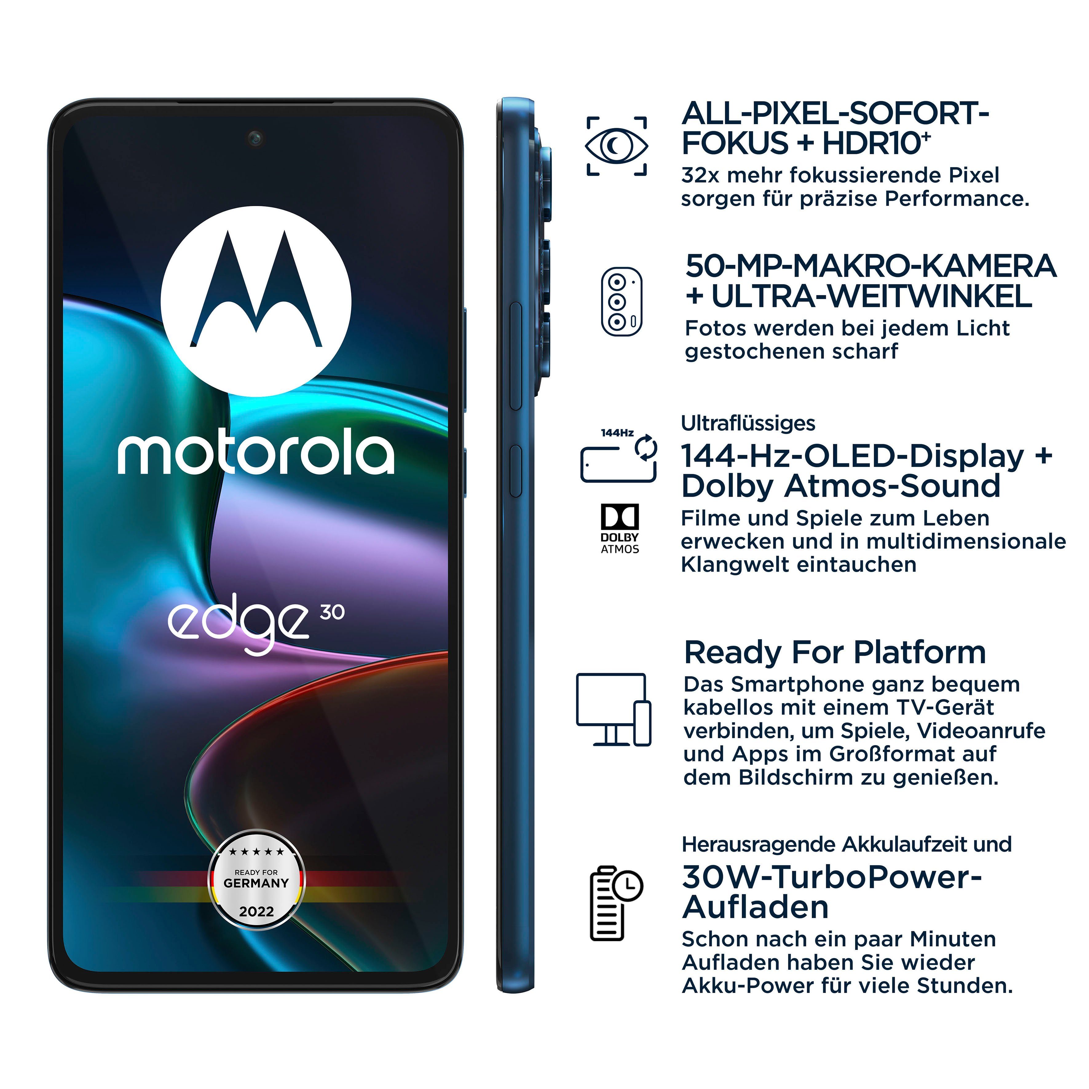 Motorola edge30 Smartphone (16,51 cm/6,5 Zoll, 128 GB Speicherplatz, 50 MP Kamera)