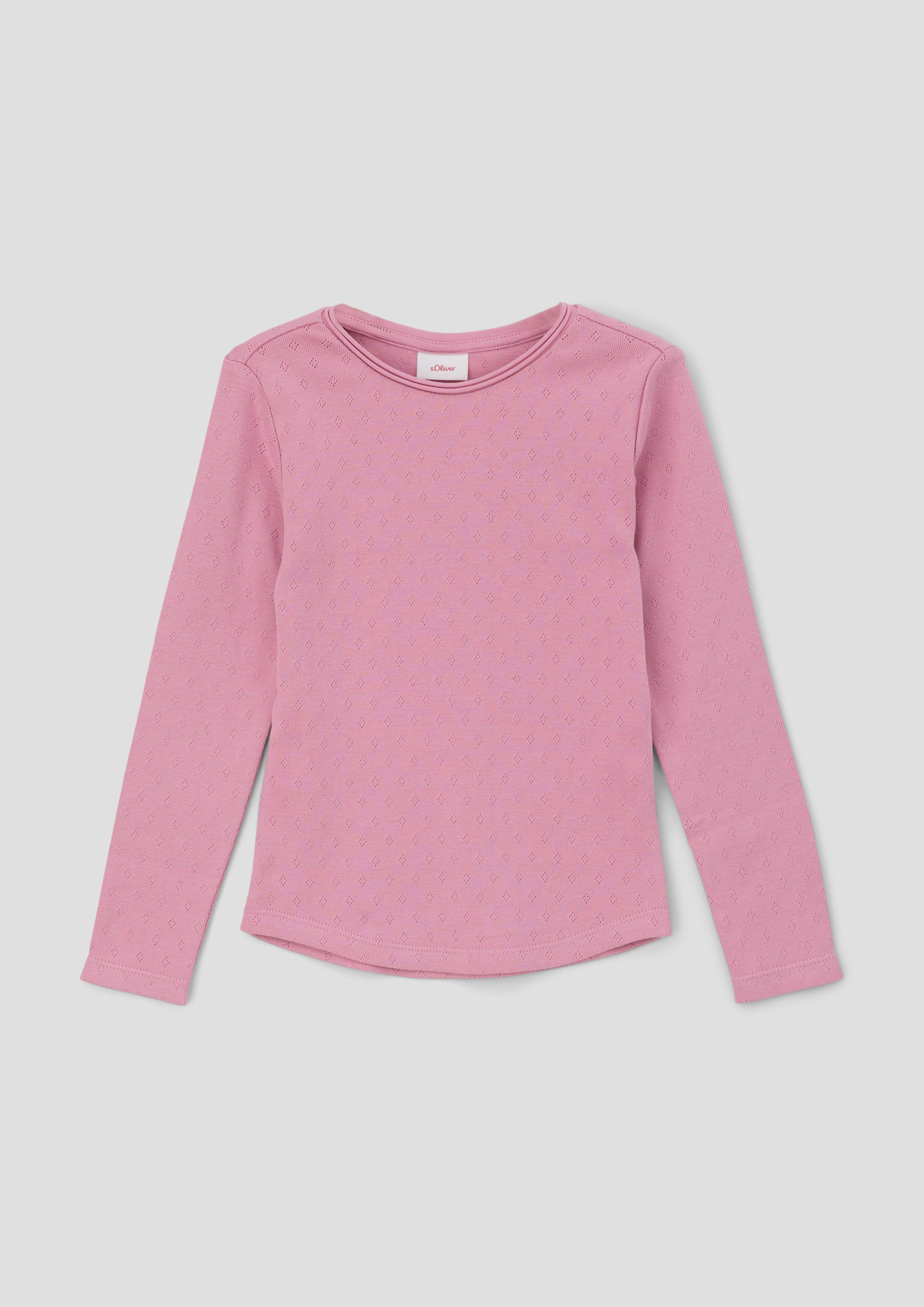Langarmshirt mit Ajourmuster  2133756-4350