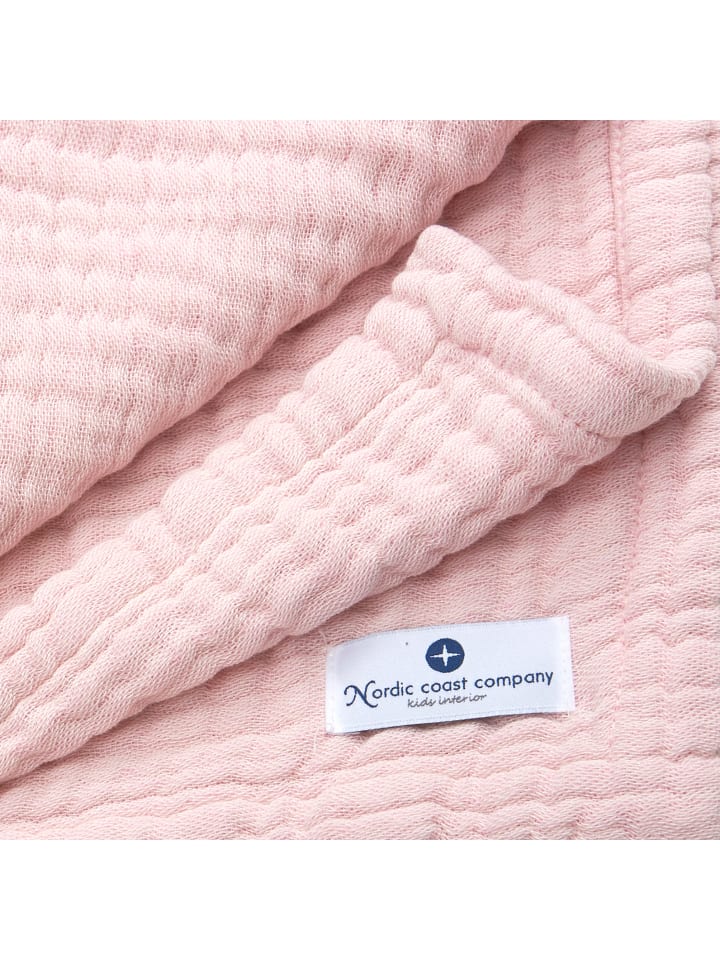 nordic coast company  Babydecke 4 in 1 groß in Rosa - 90 x 120 cm  günstig kaufen onesize