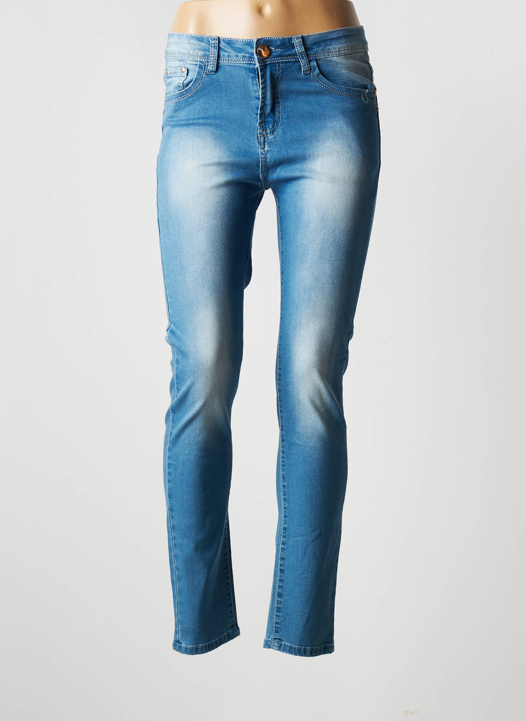 X Max Jeans Coupe Slim Femme couleur bleu