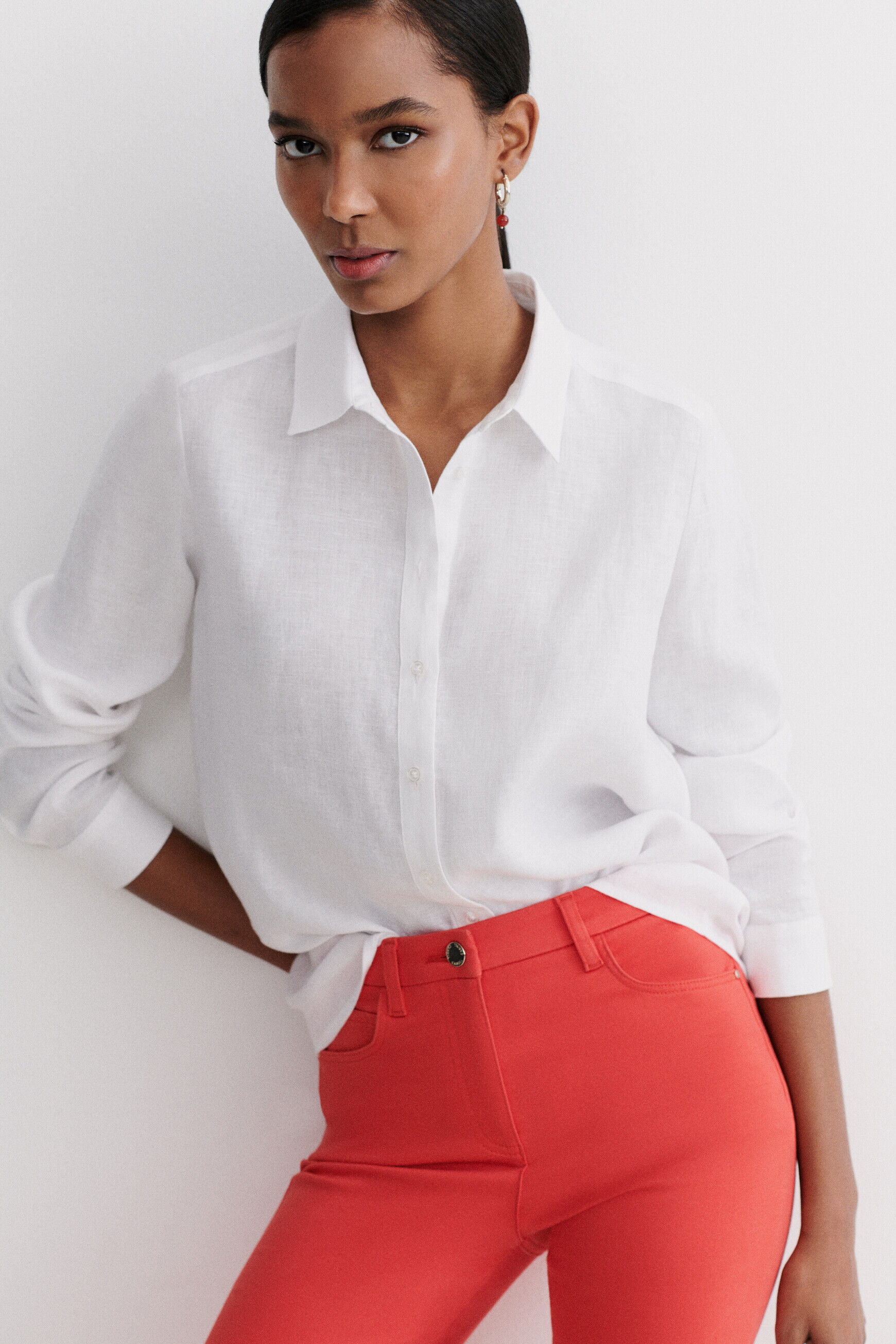 chemise brenda 100% lin blanc femme