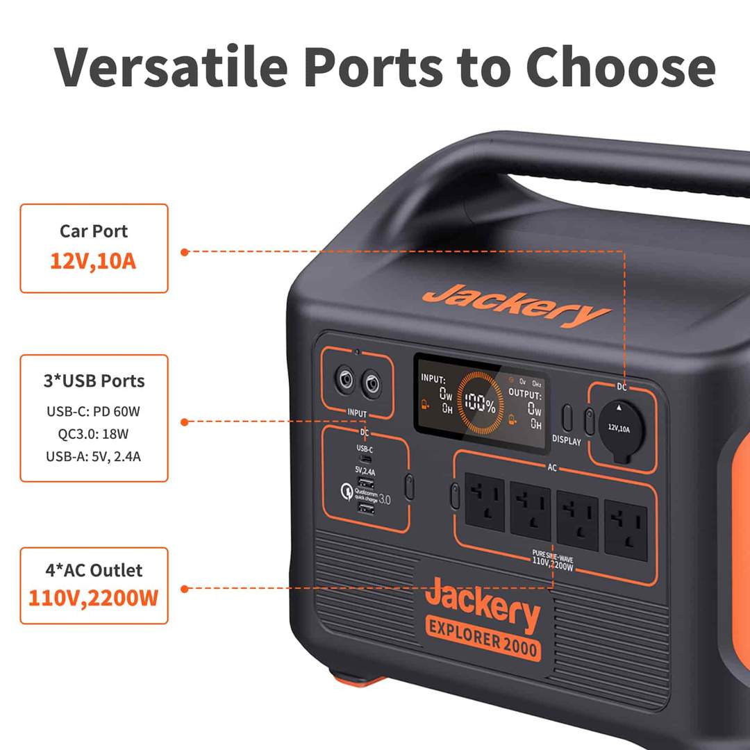 Gerador solar Jackery 2000 (Jackery 2000 + 4 x SolarSaga 200W)