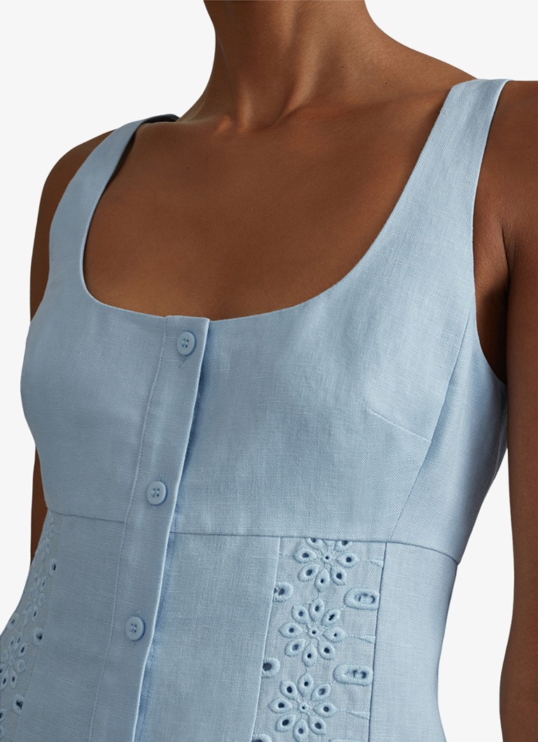 Reiss Clarice lanena midi haljina s vezom