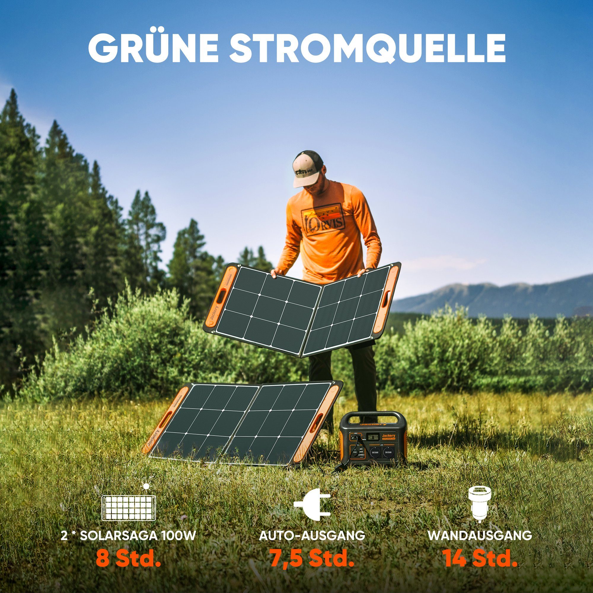 Jackery Stromgenerator Explorer 1000 Powerstation 1002Wh Tragbarer Solargenerator, 2,00 in kW, (1-tlg), für Camping Outdoor