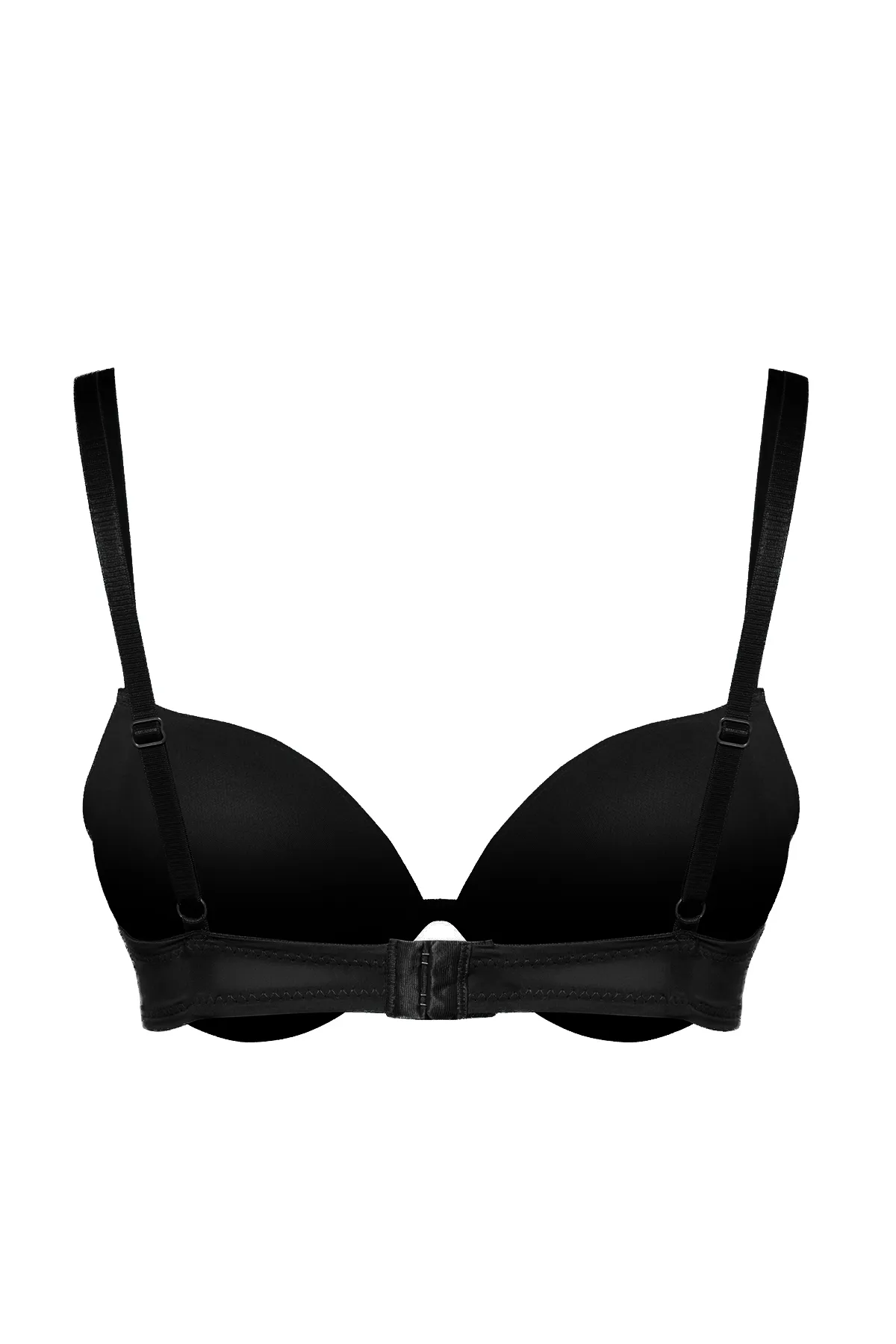 Trendyol Collection  Schwarzer T-Shirt-BH mit extra Push-Up-Effekt und String-Trägern, Strick-BH THMAW22SU0004
