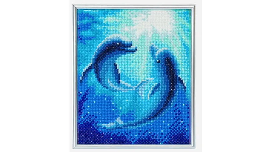 Craft Buddy - Crystal Art Diamond Painting Picture Frame-Kit Delfine 21 cm x 25 cm