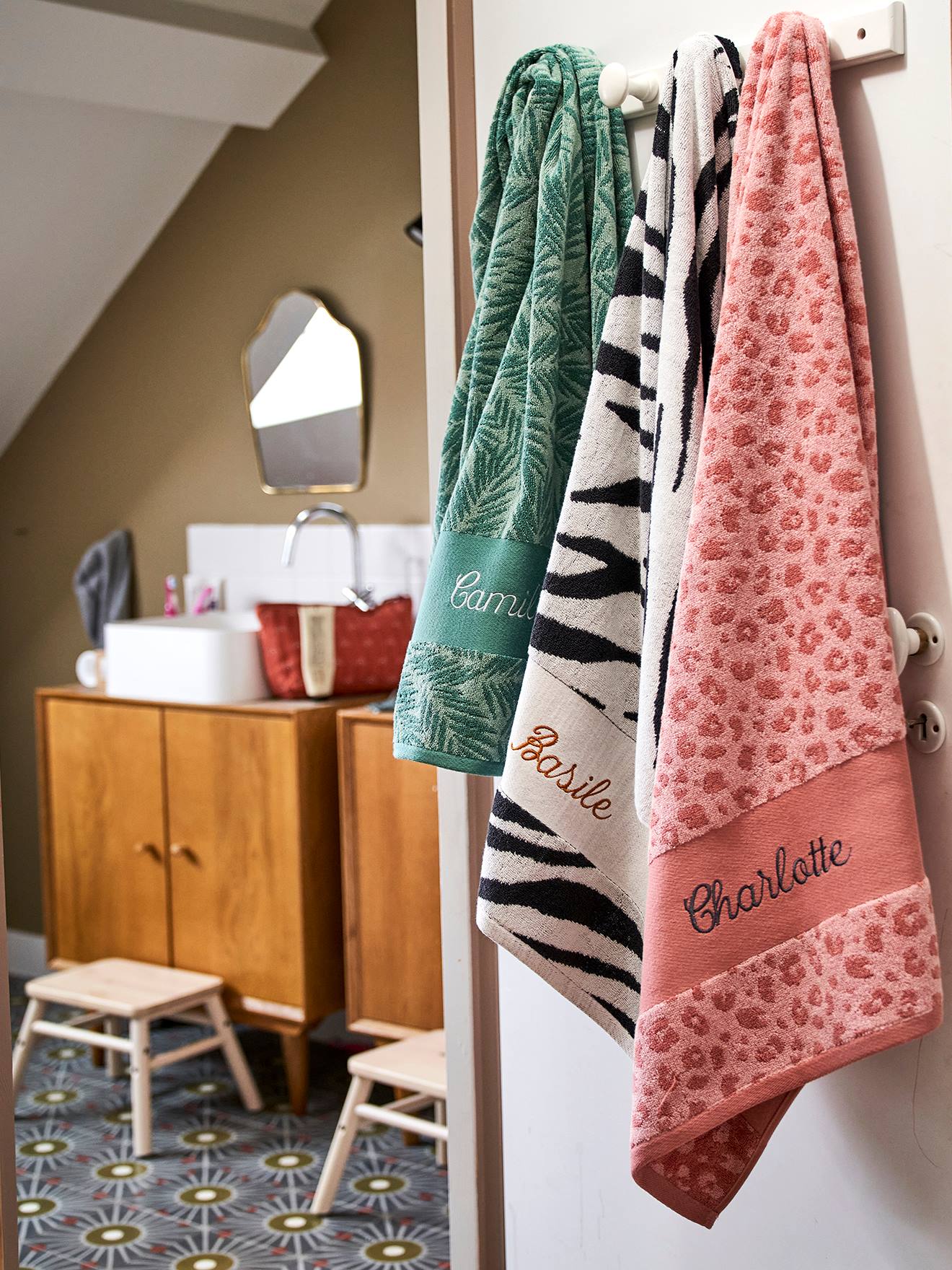 Serviette de bain personnalisable vert