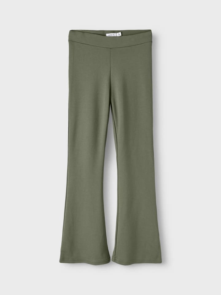 name it Bootcut Stretch Schlag Stoffhose mit Gummizug NKFFRIKKALI in Grün günstig kaufen