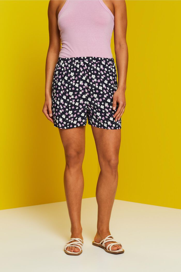 Gemusterte Pull-on-Shorts, LENZING™ ECOVERO™
