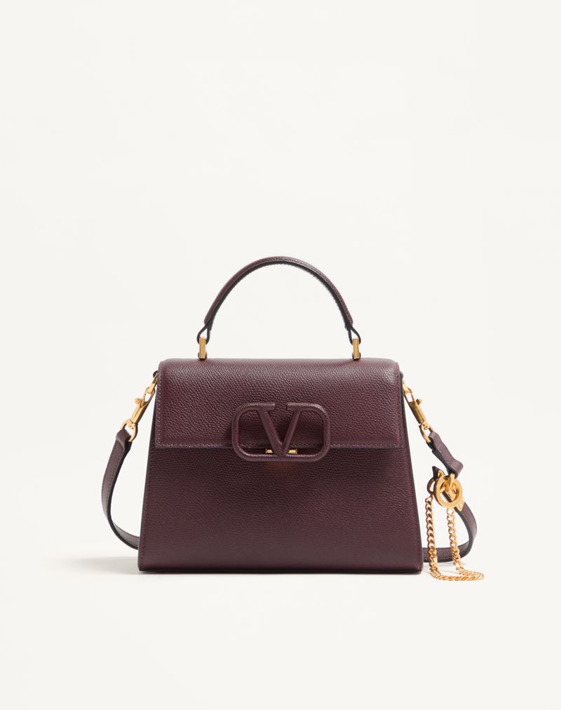 Bolsa pequena Vsling em couro de bezerro granulado