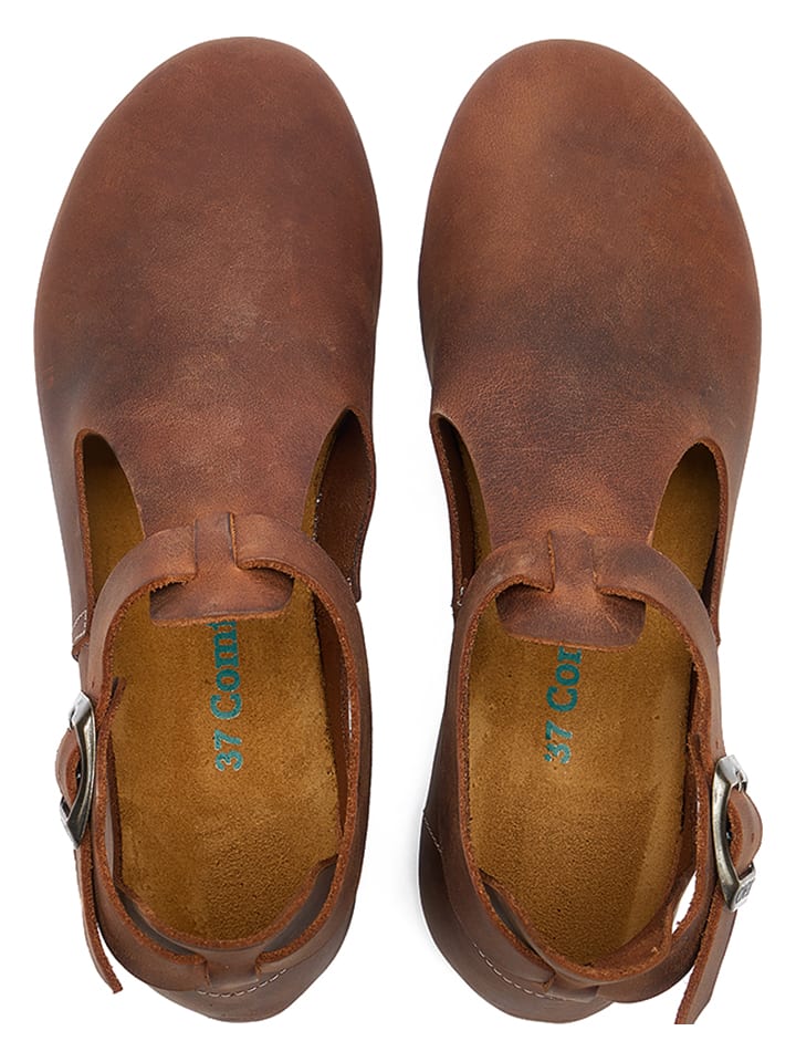 Comfortfusse Leder-Ballerinas in Hellbraun günstig kaufen