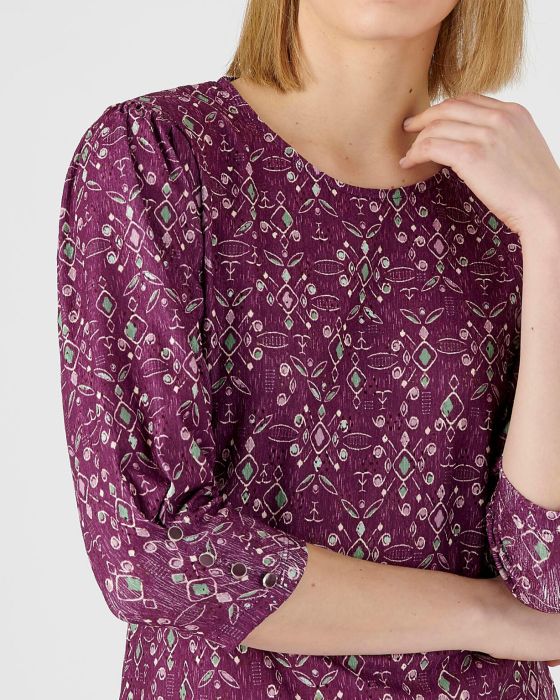 Tee-shirt en jacquard fantaisie, manches 3/4