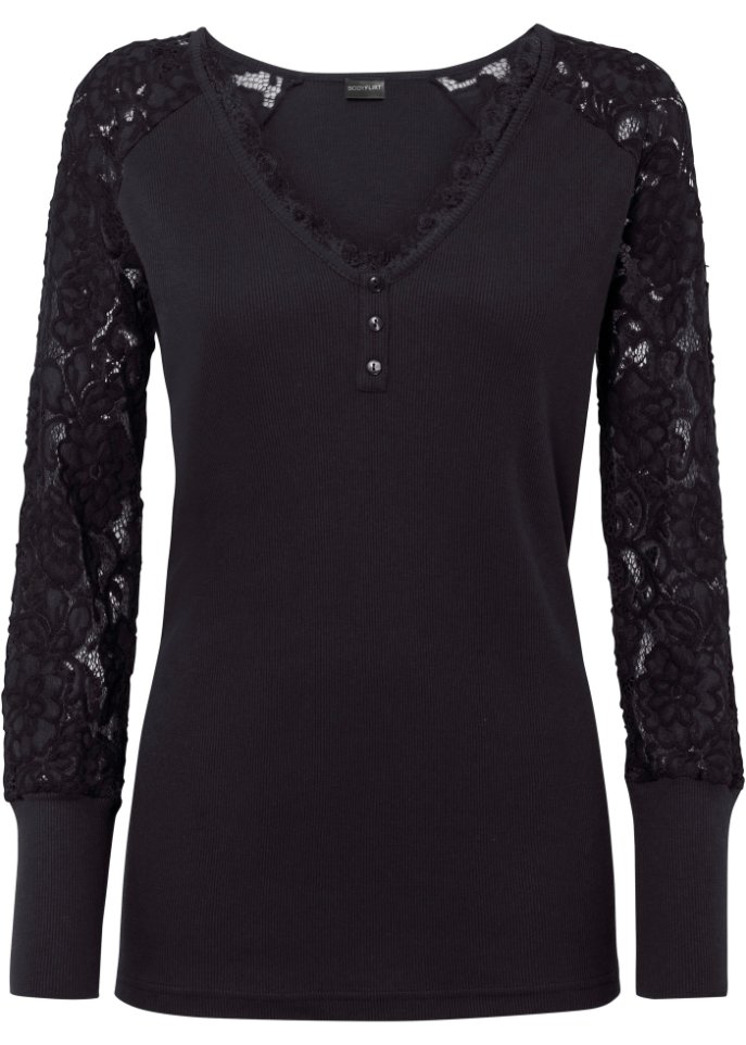 Langarmshirt mit Spitze