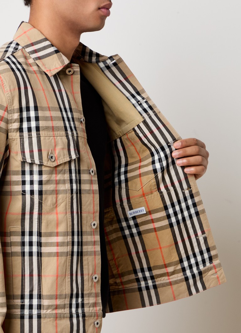 Burberry overshirt with check pattern and chest pockets