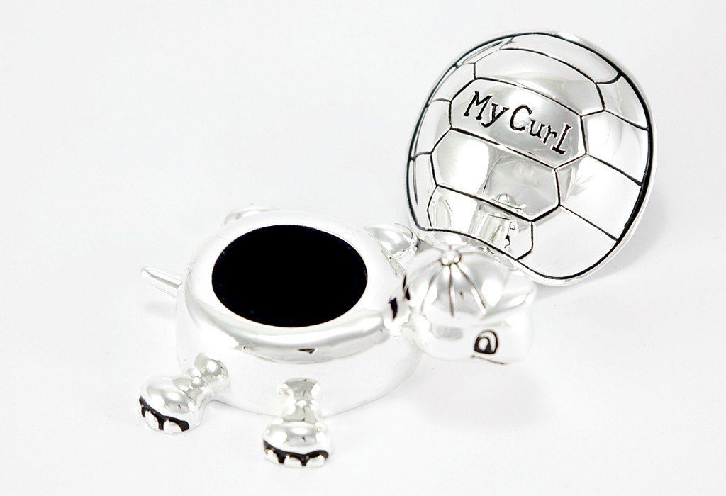 Brillibrum Zahndose Design Zahndose Lockendose Set Erinnerungsbox Dose Geschenk Schildkröte versilbert Anlaufgeschützt Taufe Geburt Baby Erster Zahn für Mädchen & Jungen