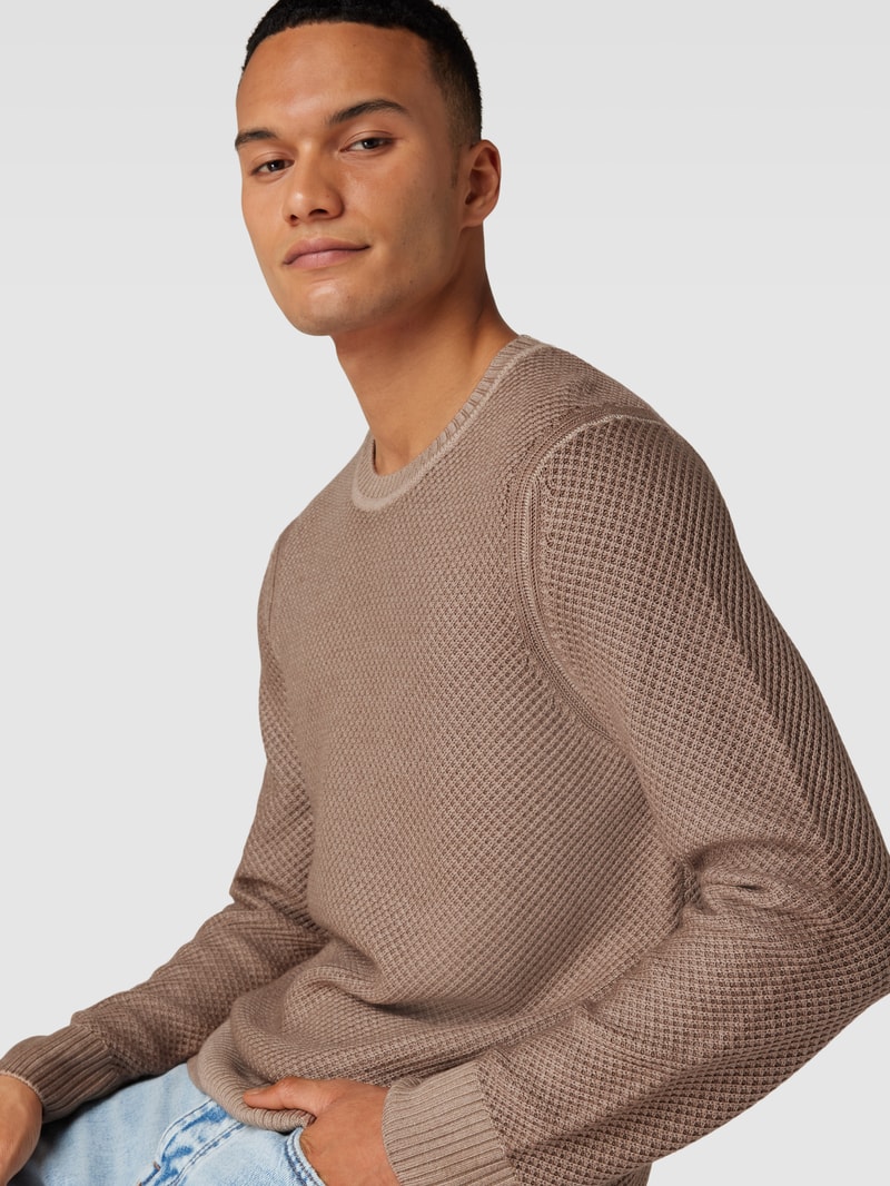 Strickpullover aus Schurwolle Modell 'Willon' in beige