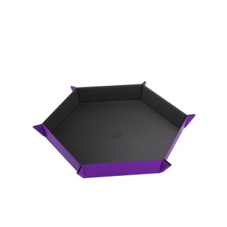 Gamegenic Magnetic Dice Tray Hexagonal - Black & Purple
