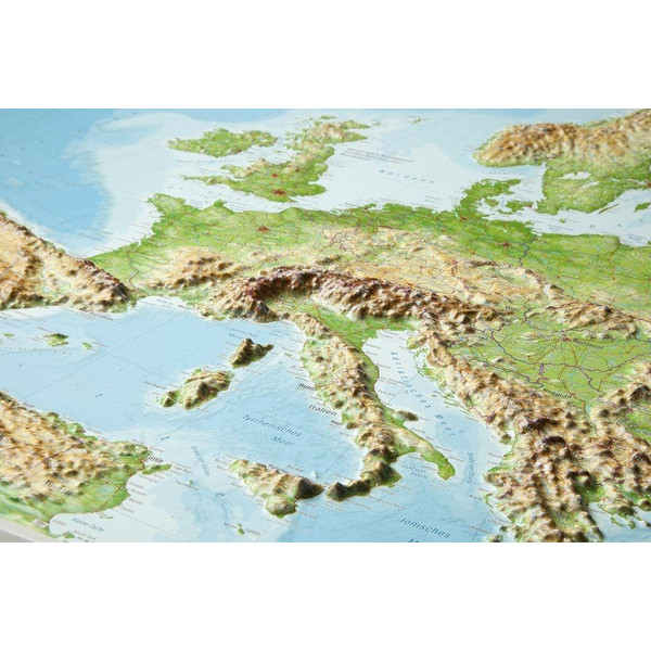 Reliefkarte Europa Gross 1 : 8.000.000 mit Aluminium Rahmen - Karte
