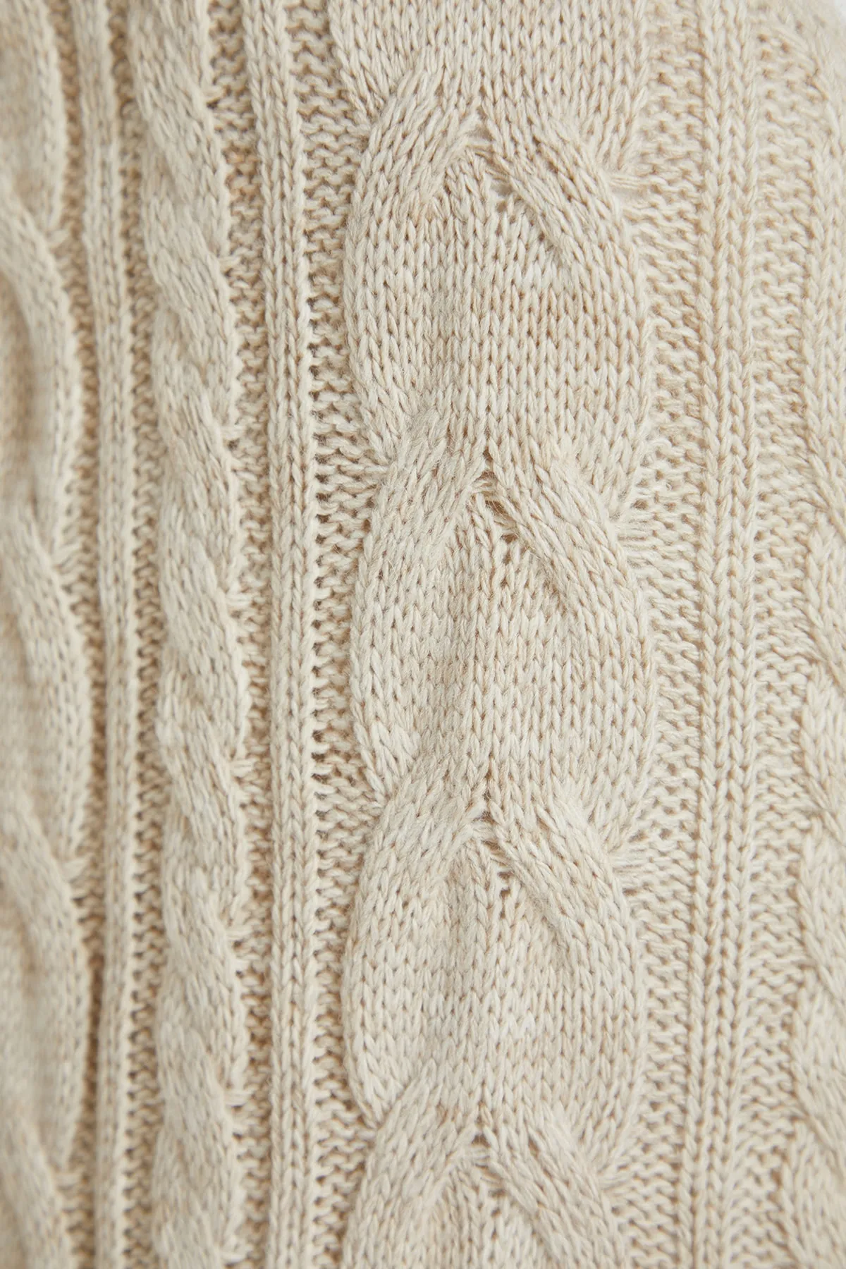 Trendyol Collection  Stone Mini-Strickkleid mit Flechtmuster TWOAW24EL00097