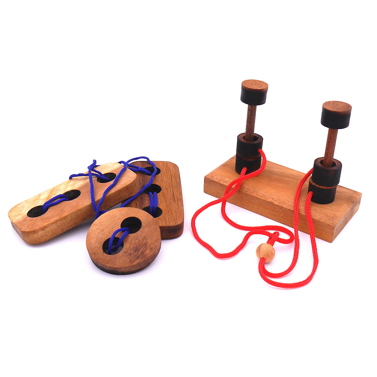 Seilpuzzle-Set mit unterschiedlichen, kniffligen Knobelspielen für Kinder und Erwachsene