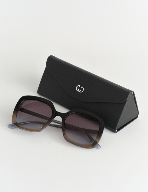 Kastige Sonnenbrille mit Dégradé-Optik