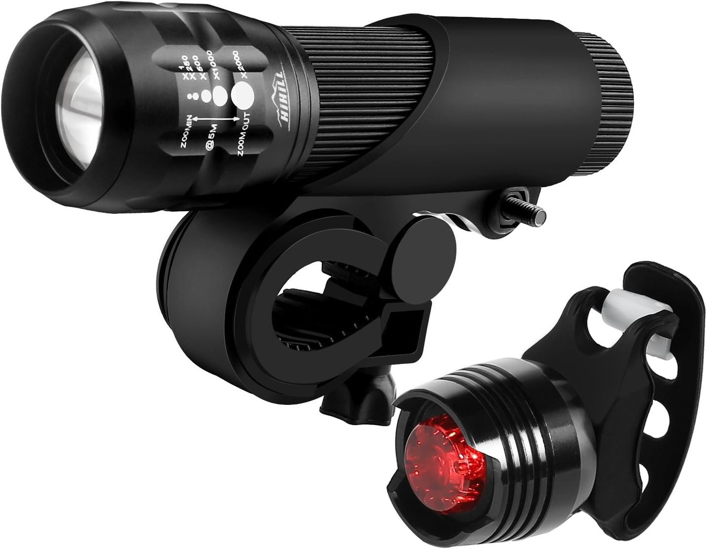 YUHRO Fahrradbeleuchtung LED-Fahrradlicht-Set, vorne & hinten, 3 Beleuchtungsmodi., Beleuchtung LED, energiesparend, Front- und Rückleuchten