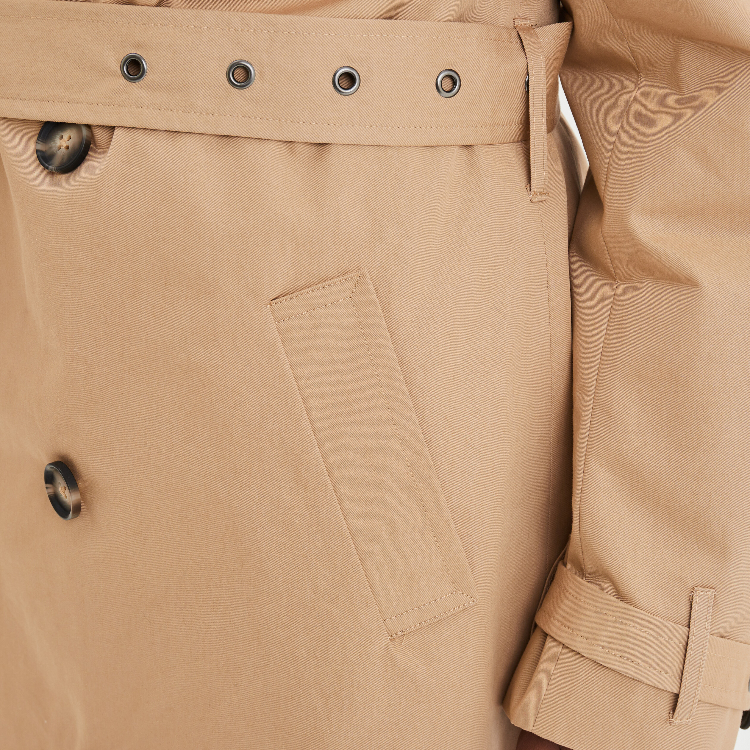 Trench long oversize ceinturé beige femme | La Halle