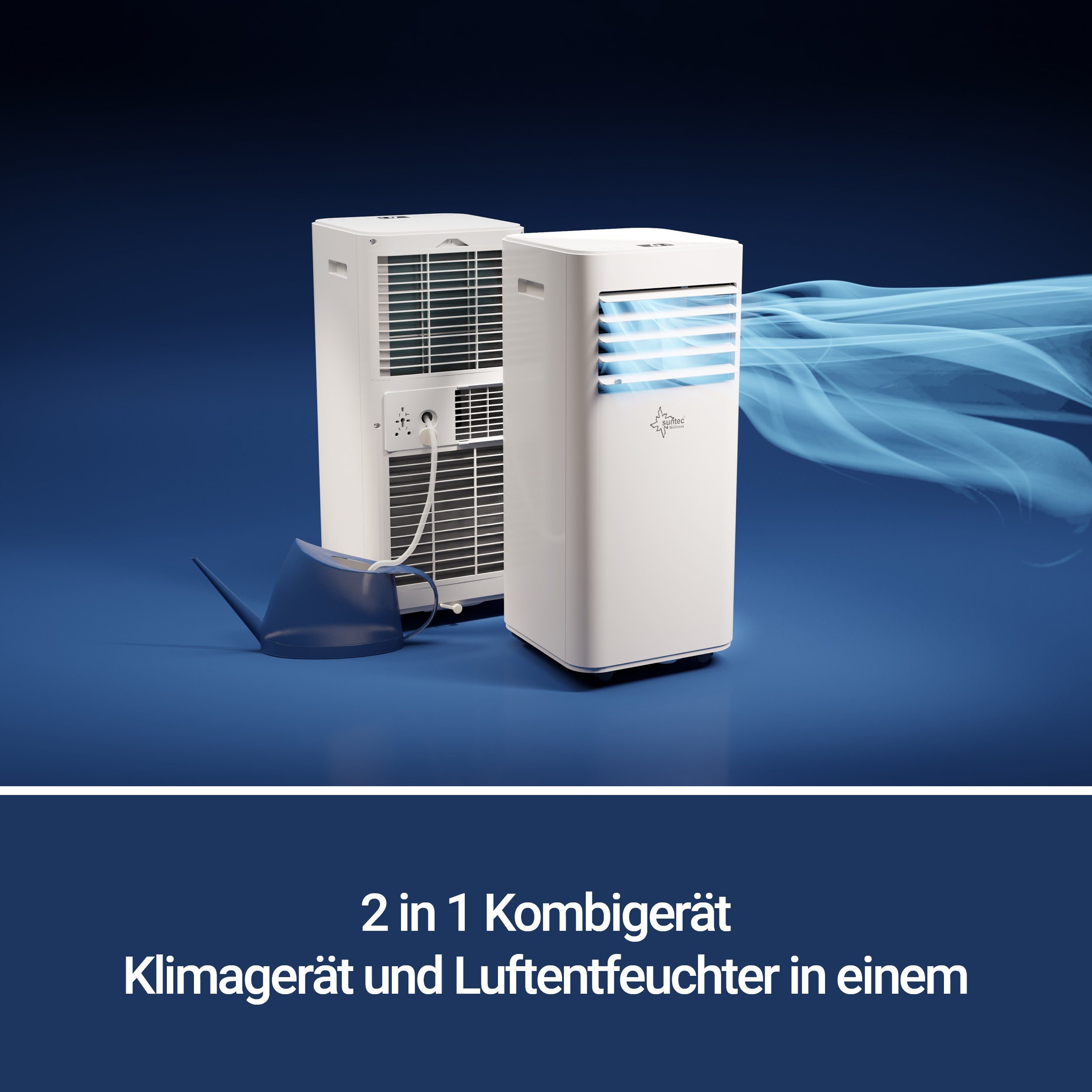 Suntec Wellness Luftentfeuchter Move 7000, für 60 m³ Räume, Entfeuchtung 24,00 l/Tag, Kombigerät aus Entfeuchter + Kühler, 2050 W, Max. 380 m³/h Luftstrom